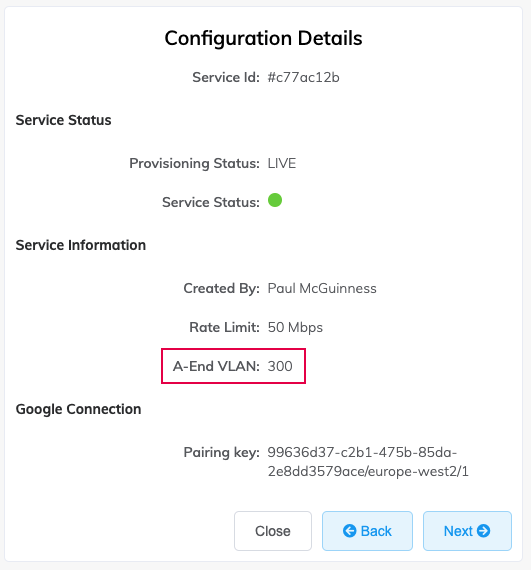 Google-Konfigurationsdetails