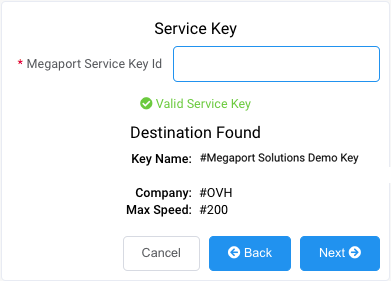 Introducir clave de servicio