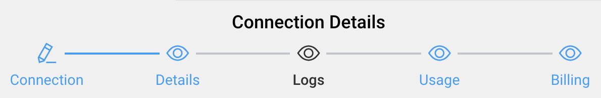 Icono de Logs para ver los registros de la conexión