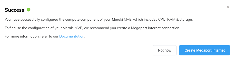 Crear conexión Megaport Internet