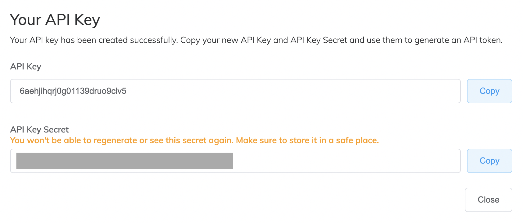 Message Votre Clé API