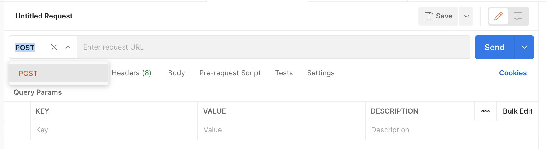 Sélectionnez le type de point de terminaison POST