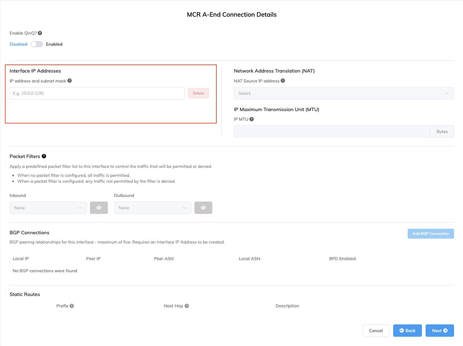 Ajouter une adresse IP d'interface
