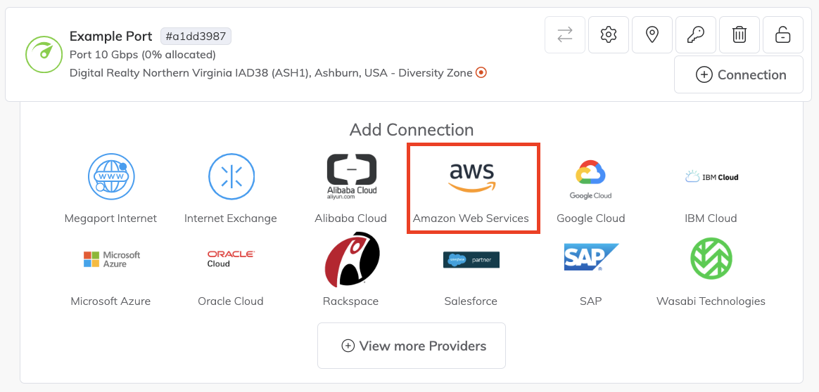 Ajouter une connexion AWS
