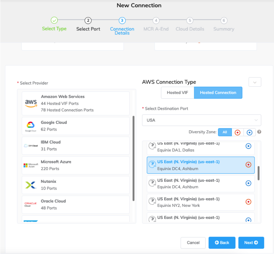 Connexion MCR à AWS