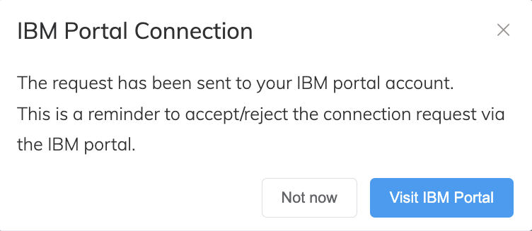 Invite de connexion au Portail IBM