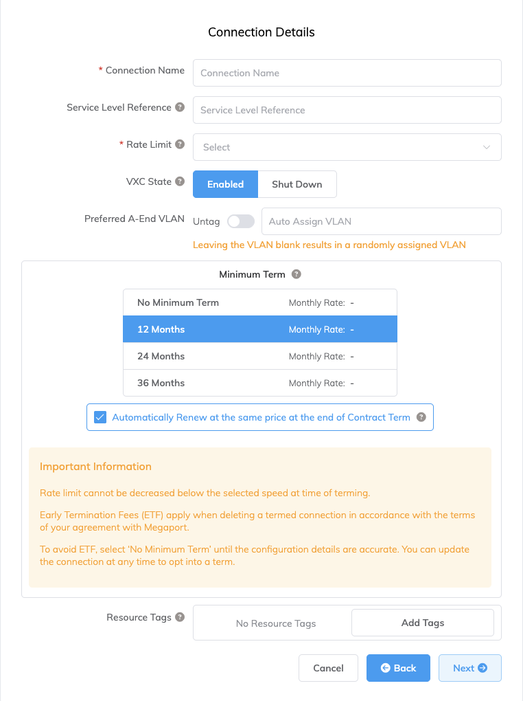 Détails de la connexion OVHcloud