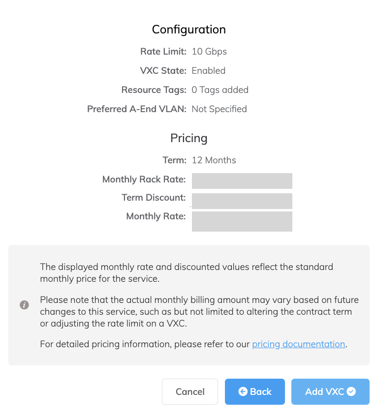 Détails de la connexion OVHcloud