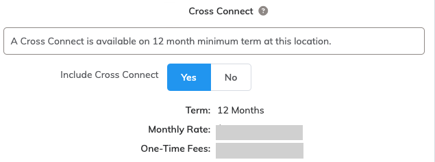 Frais du Cross Connect