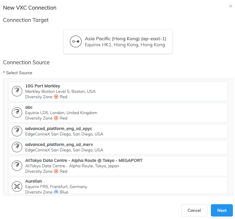 Connexion VXC Megaport Marketplace