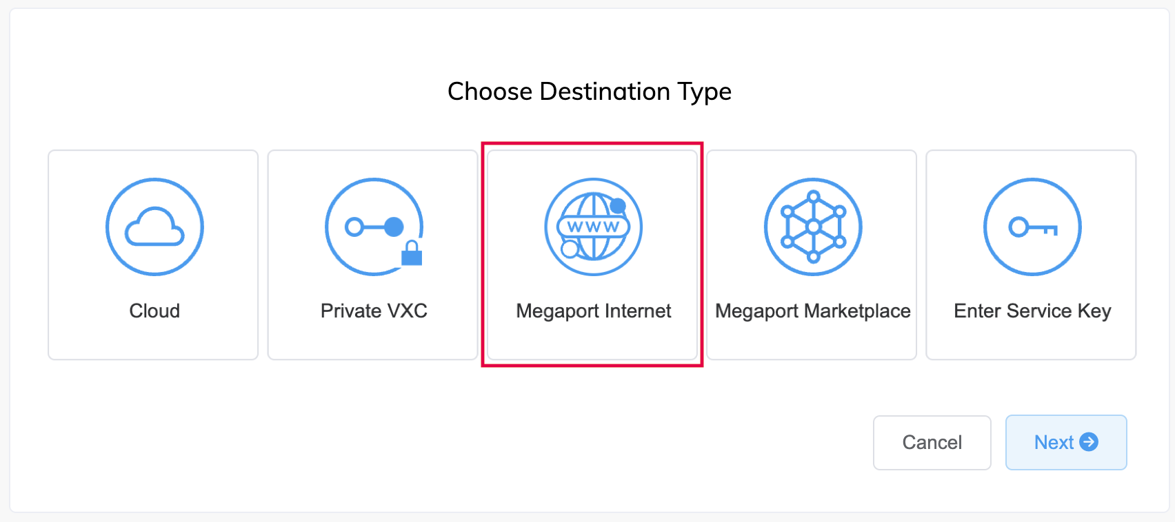 Connexion Megaport Internet