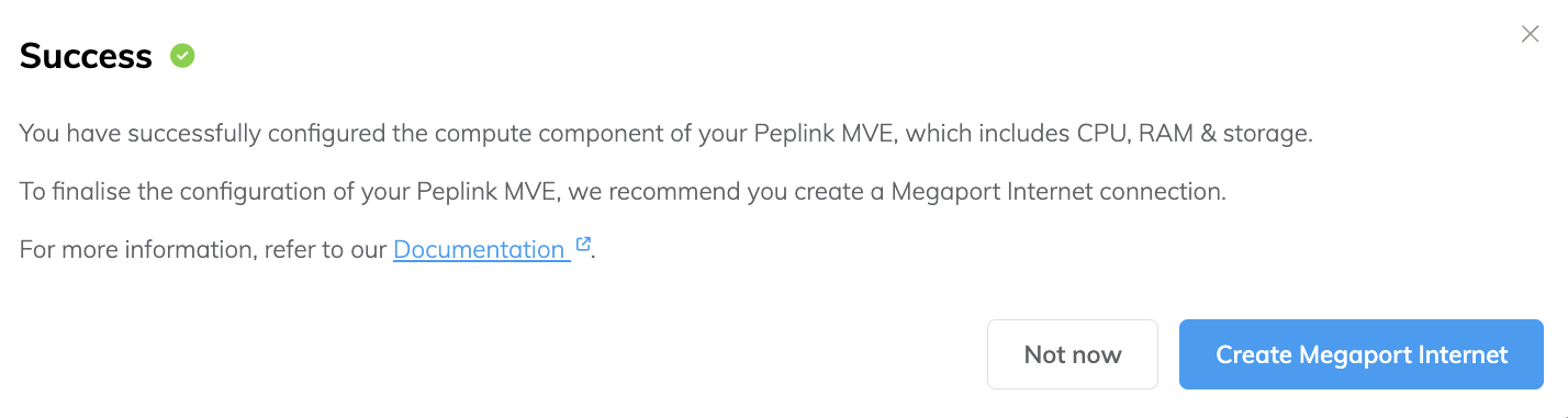 Créer une connexion Megaport Internet