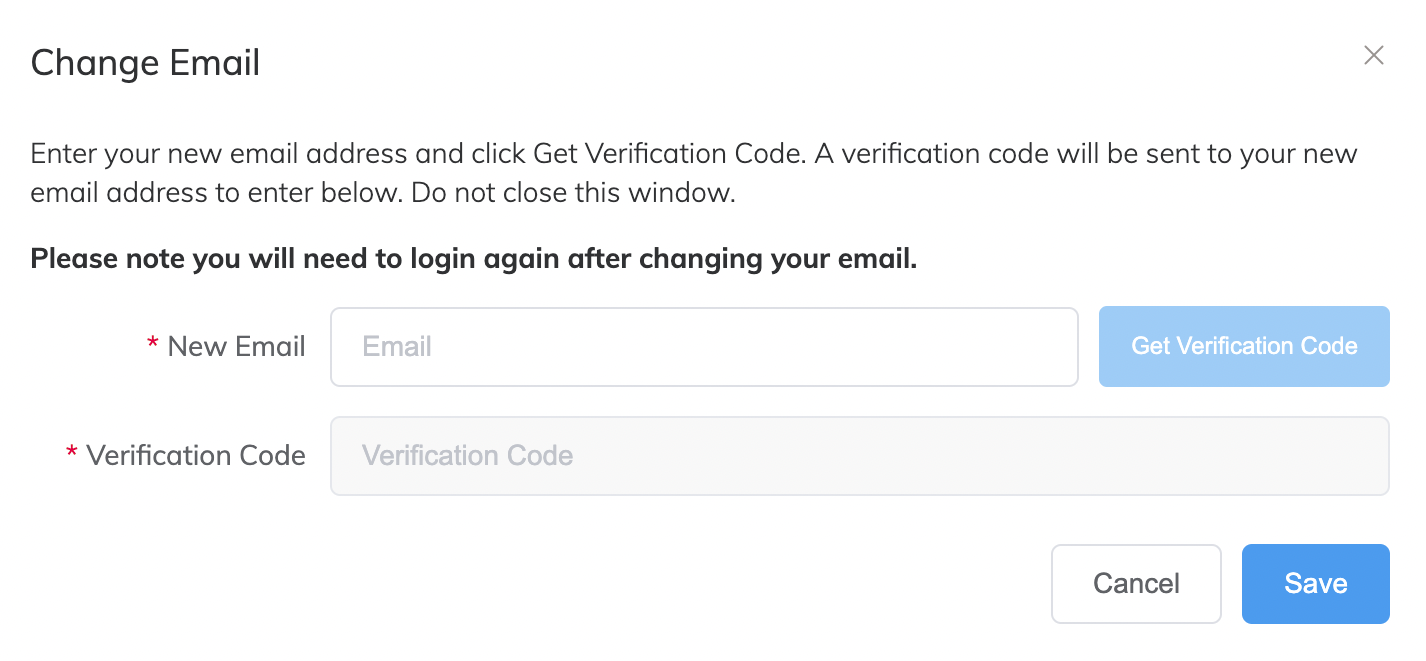 Changer l'adresse email