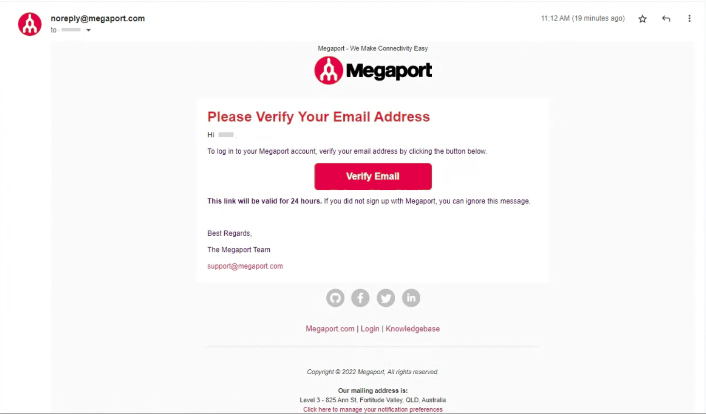 Vérifier l'adresse email