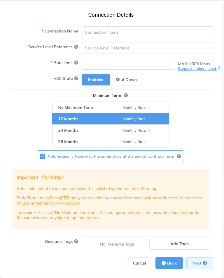 Dettagli connessione Digitalocean