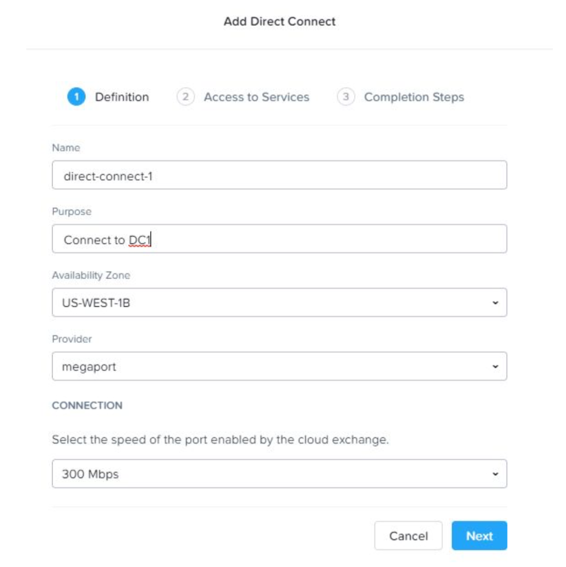 Dettagli connessione