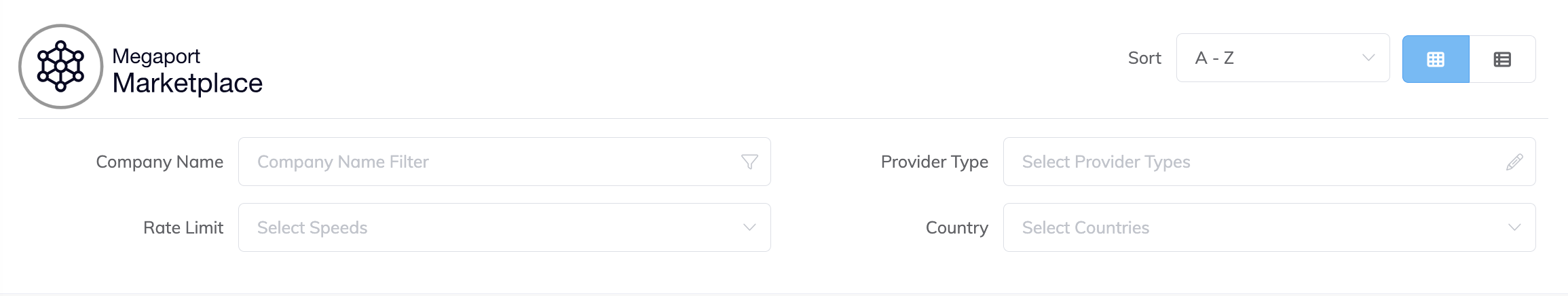 Filtri Megaport Marketplace