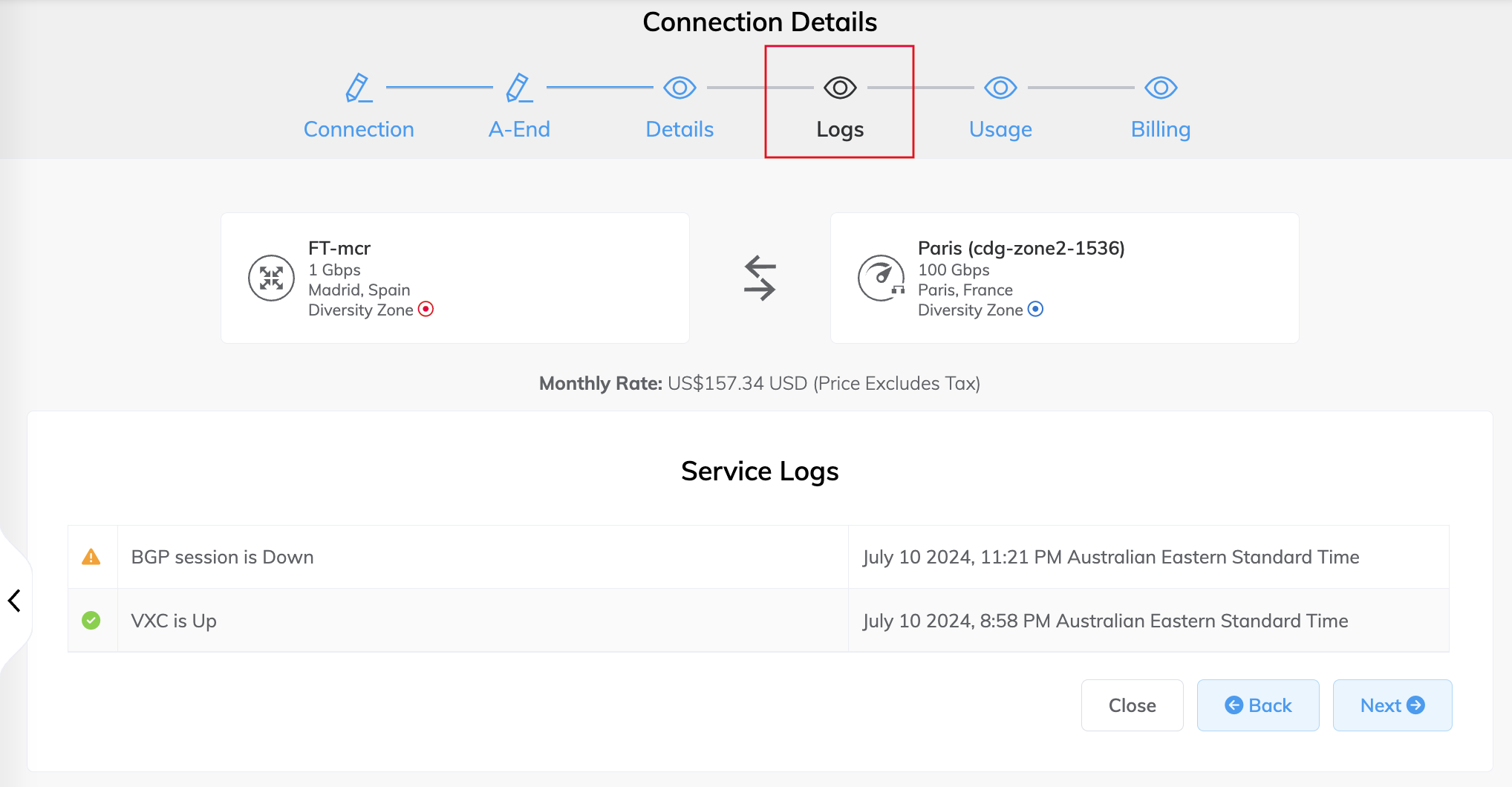 Service Logs