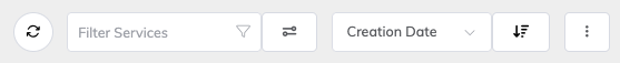 Opções de filtragem e classificação de serviços