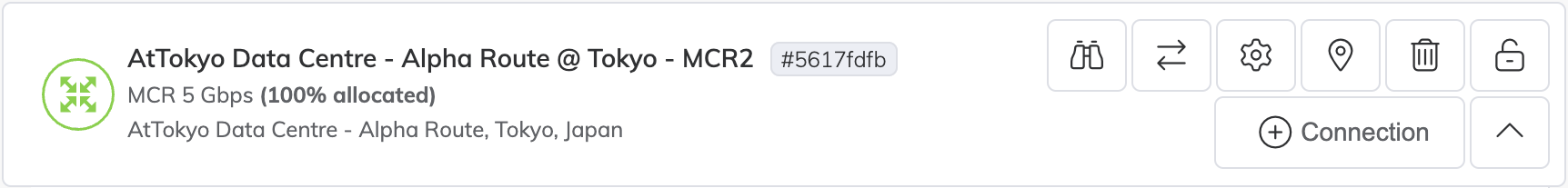 MCR exibido na página Serviços