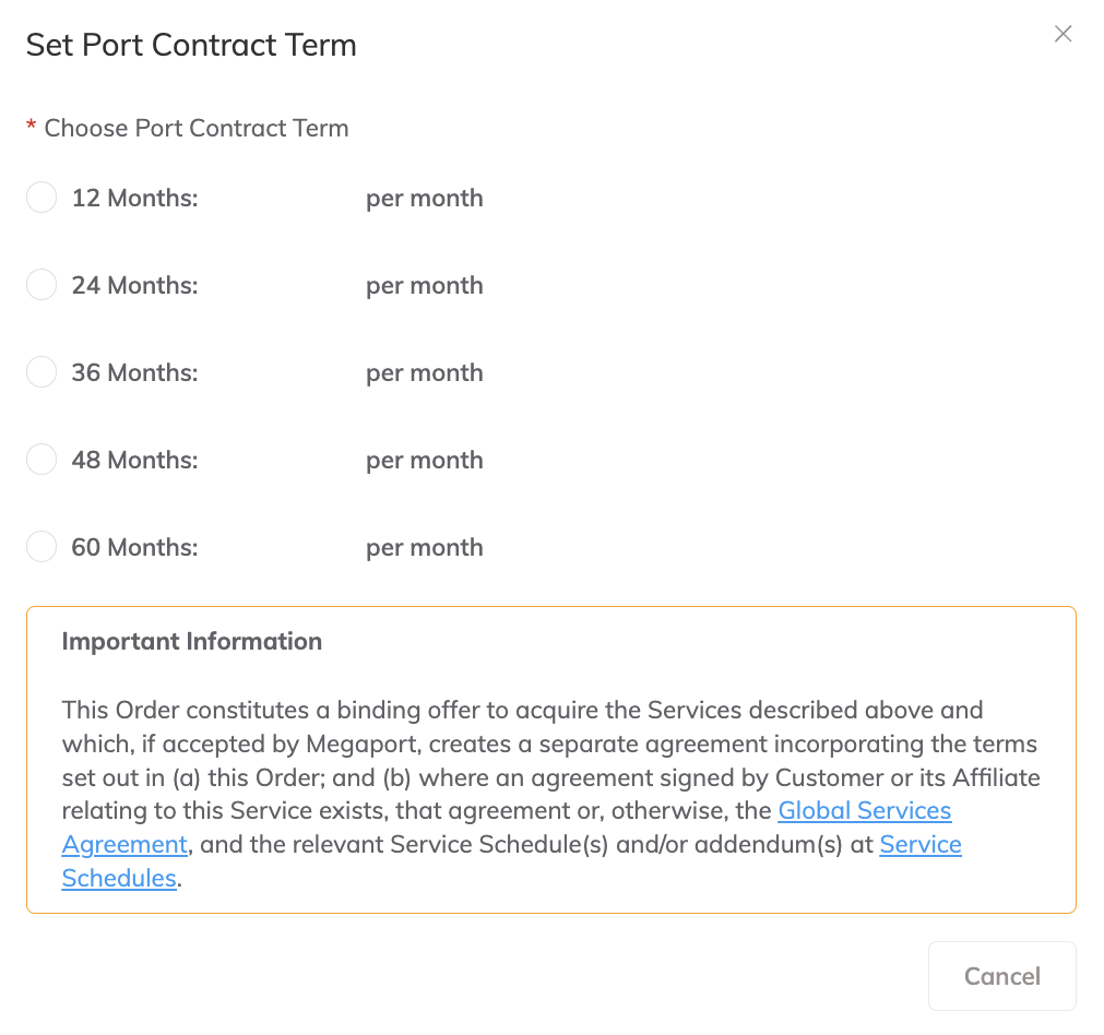 设置 Port 合约期限