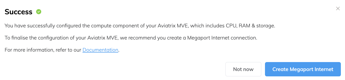 创建 Megaport Internet 连接